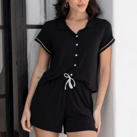 PIJAMA AMERICANO CLARA - PRETO C/OFF