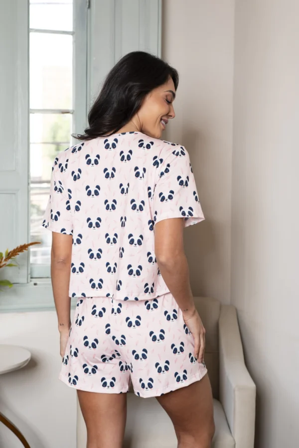 PIJAMA FEMININO ESTAMPADO EMILY - PANDA ROSA - Imagem 3
