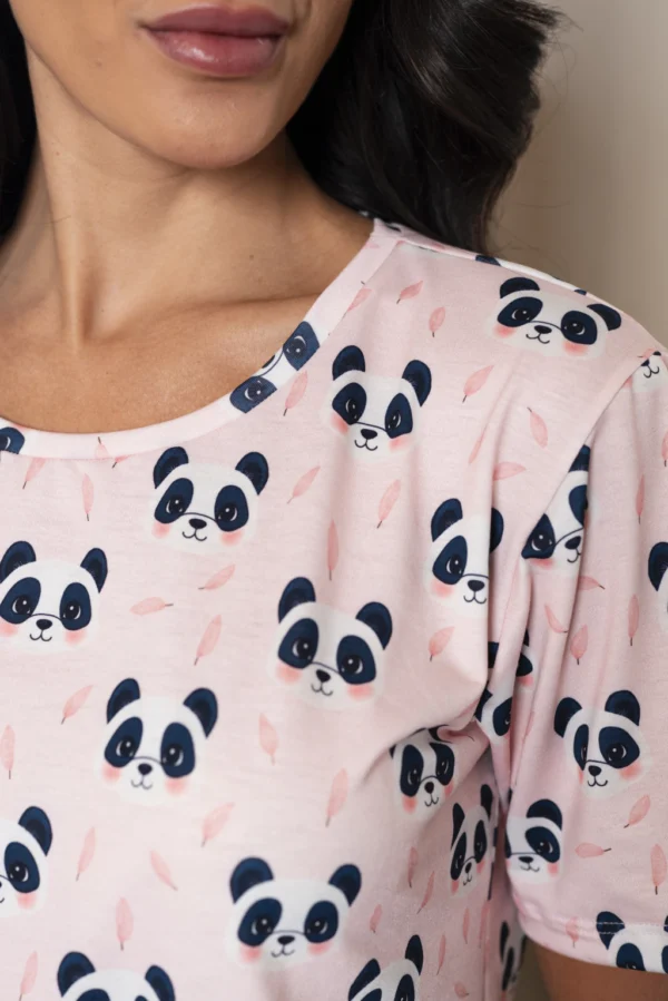 PIJAMA FEMININO ESTAMPADO EMILY - PANDA ROSA - Imagem 5